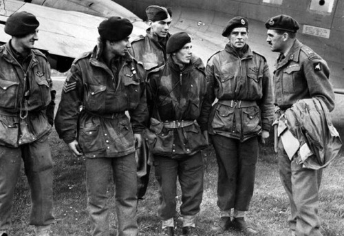 Major-General Urquhart is met by men from the Glider Pilot...