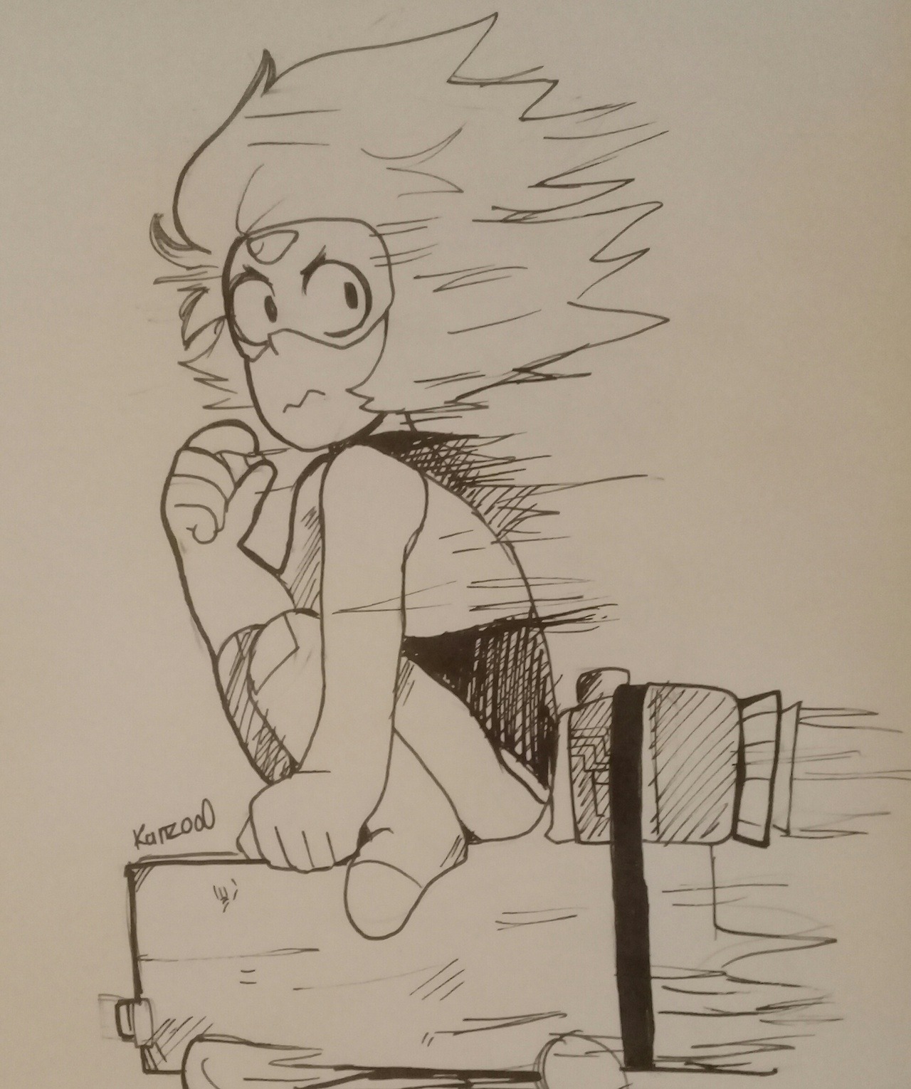 Inktober day 1, gonna *try to* draw peridot for the rest of the month