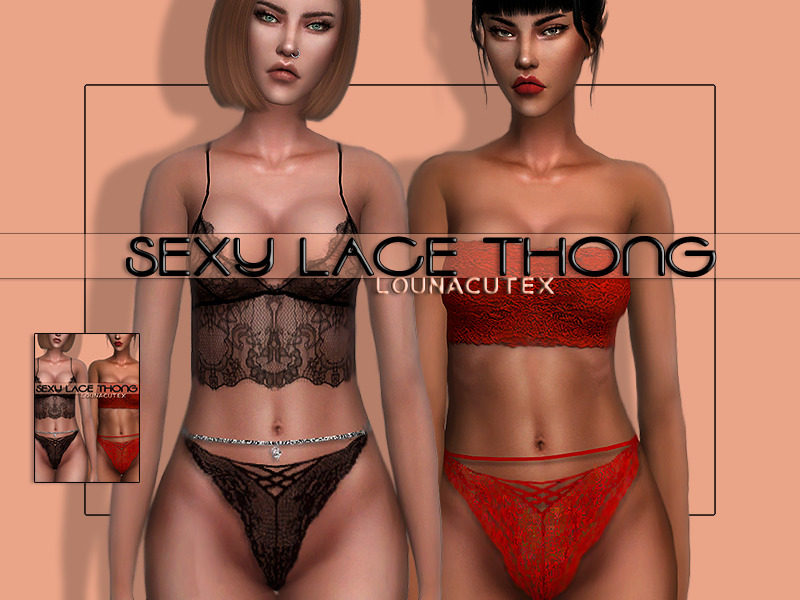 ♥ Sexy Lace Thong ♥- 20 Swatches - standalone - different colors - teen to elder - for female - custom thumbnail - base game compatible - NO HQ ♥T.O.U.♥ please don’t: • re-upload • claim as your own • if you want recolor it - please ask me before ♥...