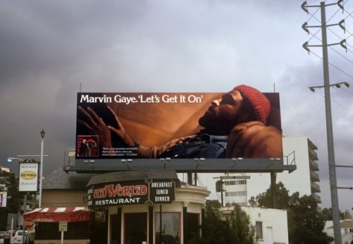 rootsnbluesfestival:Marvin Gaye billboard on Sunset Blvd in the...