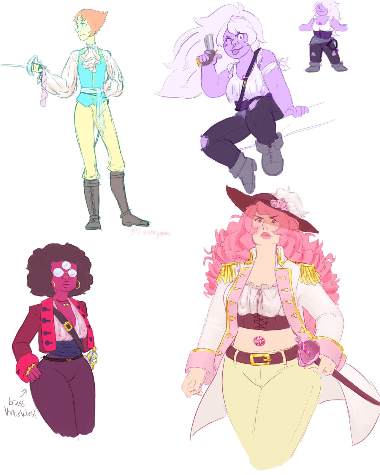 The bulk of the Crystal Gem crew! Jasper and Bismuth and Alexandrite and some others will come soonish along with a more finalized Malachite