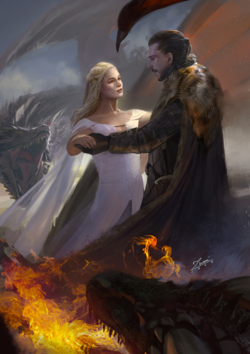 zumidraws - Game of Thrones - Jon and DaenerysMy tribute to the...