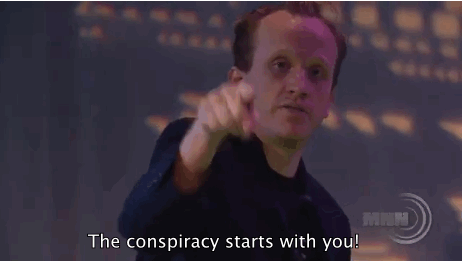 Image result for crazy conspiracy guy gif