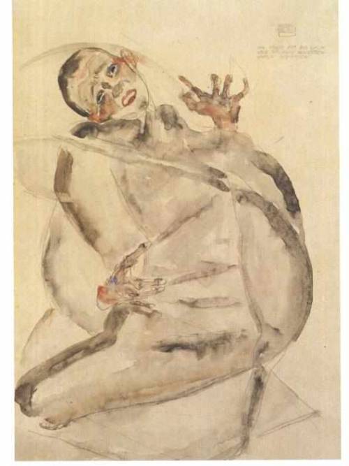 expressionism-art - Self-portrait as prisoner, 1912, Egon...