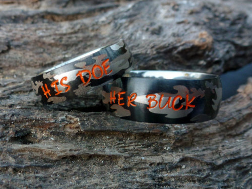 ringtorulethemall - Camouflage Matching couples rings, Stainless...
