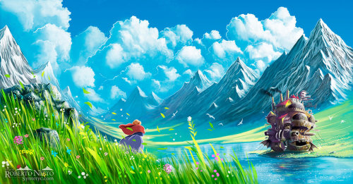 awesomedigitalart - Ghibli backgrounds by Roberto Nieto