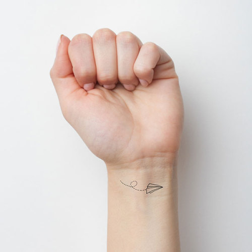 Paper plane temporary tattoo on the wrist. >>> Buy here...