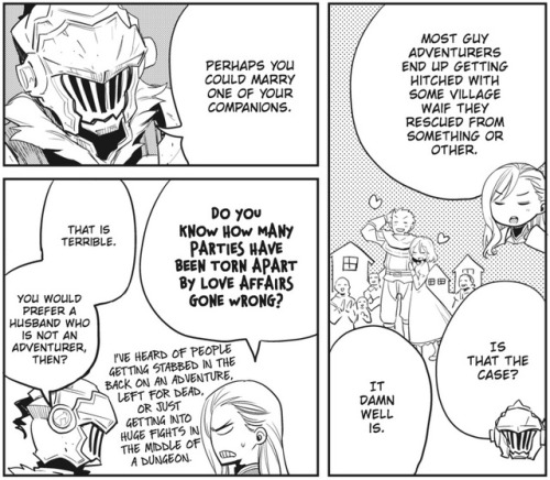 housespecialfriedrice:Goblin Slayer can socialize! (in his own...