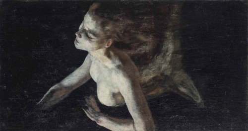 songesoleil:Sirène / Mermaid.Oil on Canvas.29 x 54 cm. (11.41...