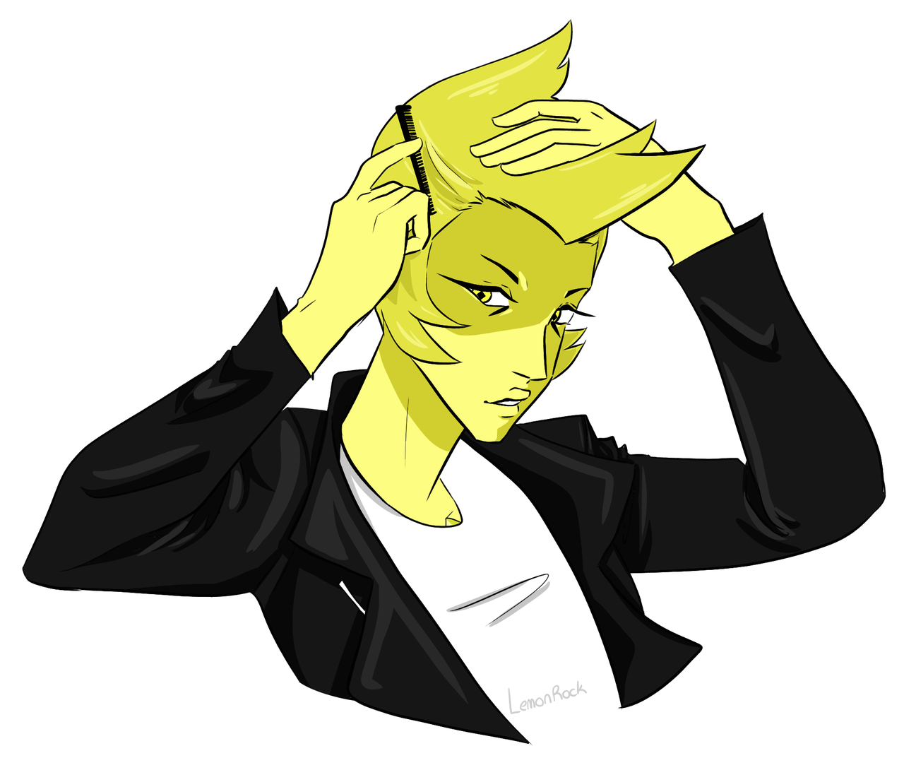 I was doodling and accidentally made yellow look like a greaser so I just rolled with it