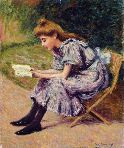 impressionism-art - The Reader (?)Federico Zandomeneghi