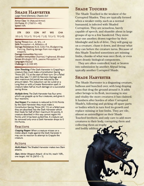 dungeonsanddrakes - Corrupted Shades, monsters from the Abyssal...