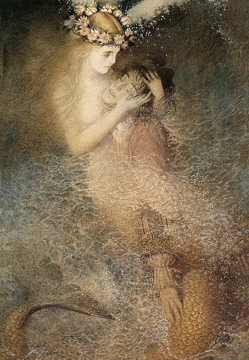 Resultado de imagem para mermaid and sailor painting