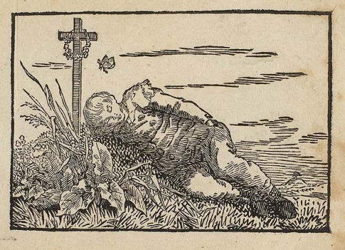 artist-friedrich - Boy sleeping on a grave, Caspar David Friedrich