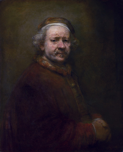 artist-rembrandt - Self-portrait in at the Age of 63, 1669,...
