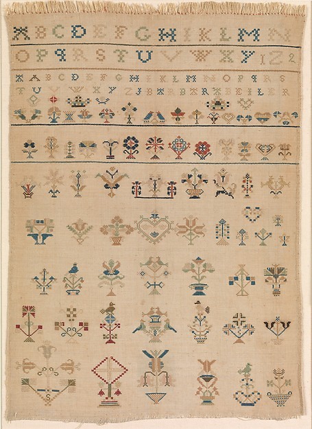 heaveninawildflower - Amish sampler with lettering and motifs (...