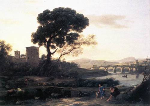 Landscape with Shepherds - The Pont Molle, Claude...