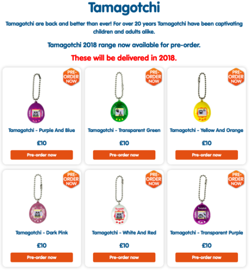 Tamagotchi Mini 2017 Growth Chart