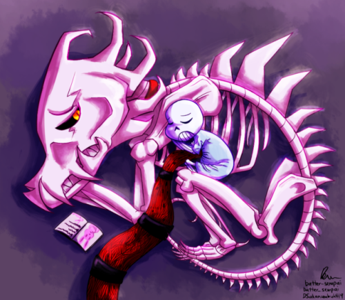 batter-sempai-triestoart:Child Sans and Blaster Papyrus from my...