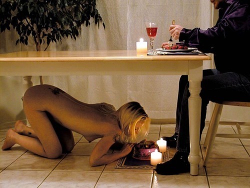 slavegirldiana - Having a candle light dinner with her Master.