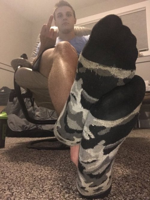 dirtycollegeboyfeet - Sweaty Alpha cammo socks. Get in there and...