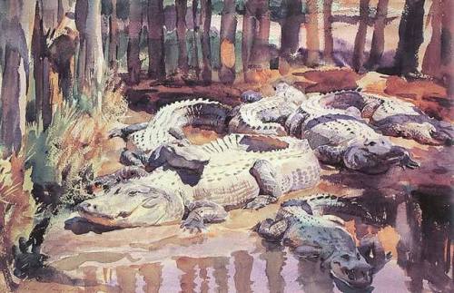 jellphish - art-and-things-of-beauty - Alligators by John Singer...
