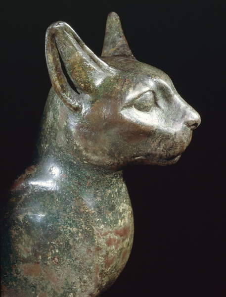 grandegyptianmuseum - Figure of a cat-goddess Bastet (bronze)....