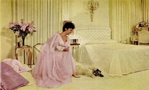 dorothydandridge - Dorothy Dandridge at home in a pink negligee...