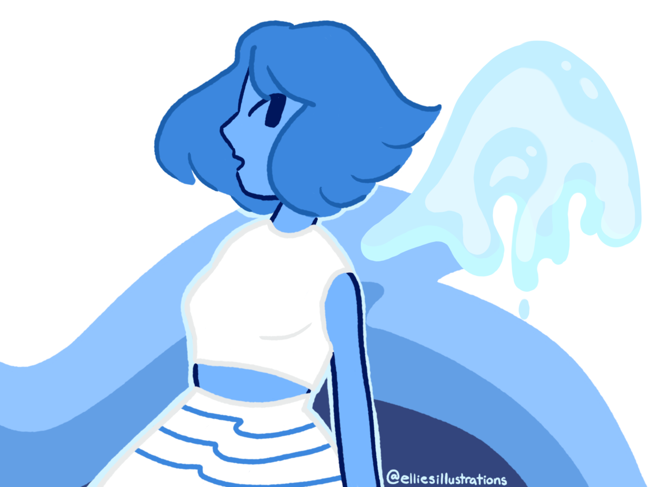 Summer Lapis I wanted to experiment with a monochrome palette. Maybe I’ll do more monochrome gems in casual outfits!