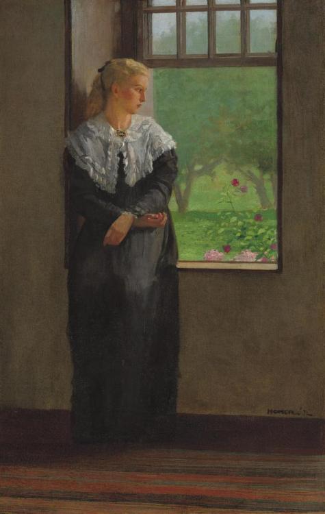 Winslow Homer (1836 - 1910) Reverie 1872 (56 by 34,3 cm).