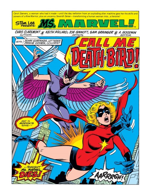 Ms Marvel vol.1 #9 (1977) - Call Me Death-Bird!