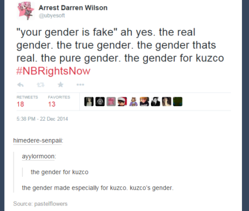Today’s Gender of the day is - Kuzco’s gender