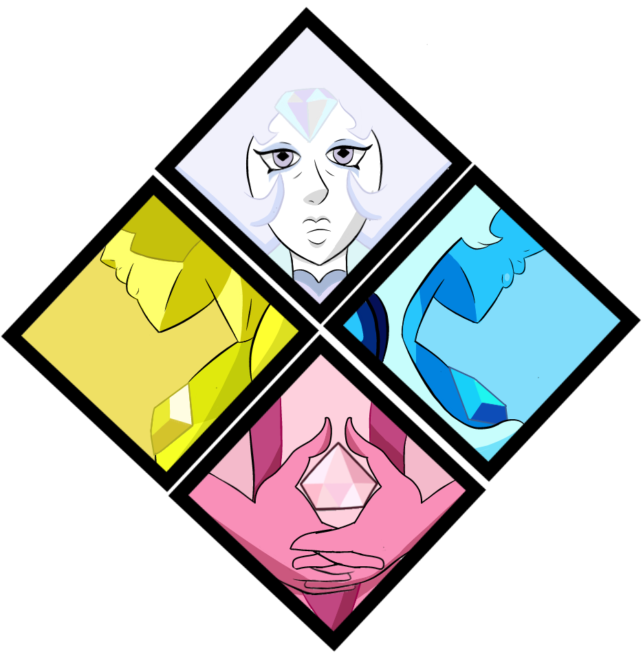 Diamonds White diamond:I:representing everything starting with her and ending with her Yellow diamond:command:representing her controlling homeworld armies Blue diamond:think:representing her noble...