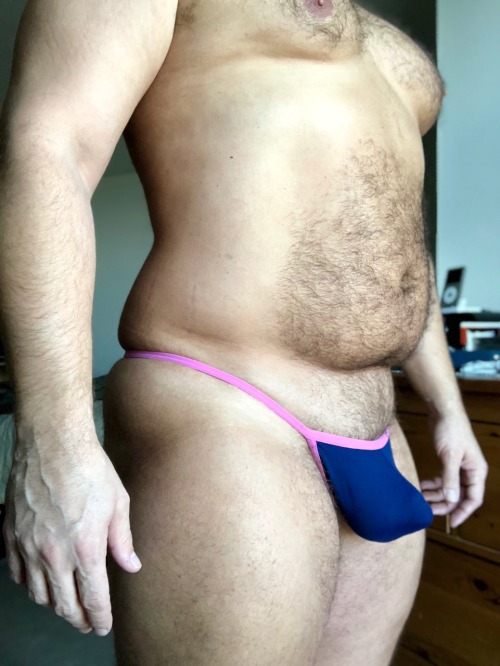 rwraith55 - Sporting my purple &amp; pink Cocksox slingshot for this cold Thong Thursday! Stay...