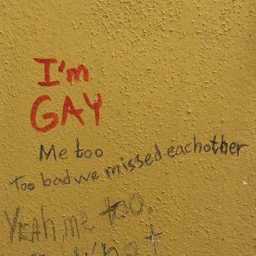 queergraffiti:“I’m gay”“Me too / Too bad we missed each...