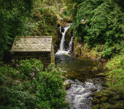 medieval-woman:Rydal falls in summer by Anthony White 