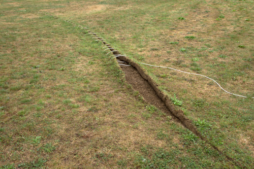 itscolossal - A Sutured Lawn Stitched with Cable by French Artist...
