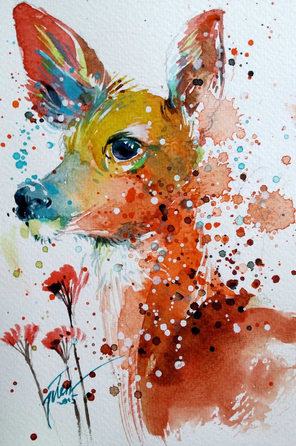 Culture N Lifestyle CNL  Beautiful Splashed Watercolor 
