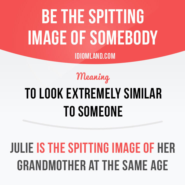 Idiom Land — "Be the spitting image of somebody" means "to ...