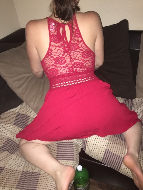 naughtycouple420 - Set 1 of 2 Dressed up in my hot red dress...