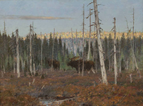geritsel - Carl Rungius - wildlife paintings with lotsa moose