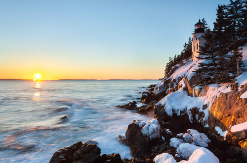 With stellar views of sunrise, sunset and night sky, Acadia National Park in Maine is always welcoming. In the winter, visitors can ski, snowshoe, ride snowmobiles, camp, hike, ice fish and enjoy the park’s scenic views dressed in their snowy finery....