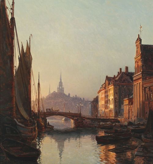 catonhottinroof:Christian Mølsted (1862 – 1930)The canal by...