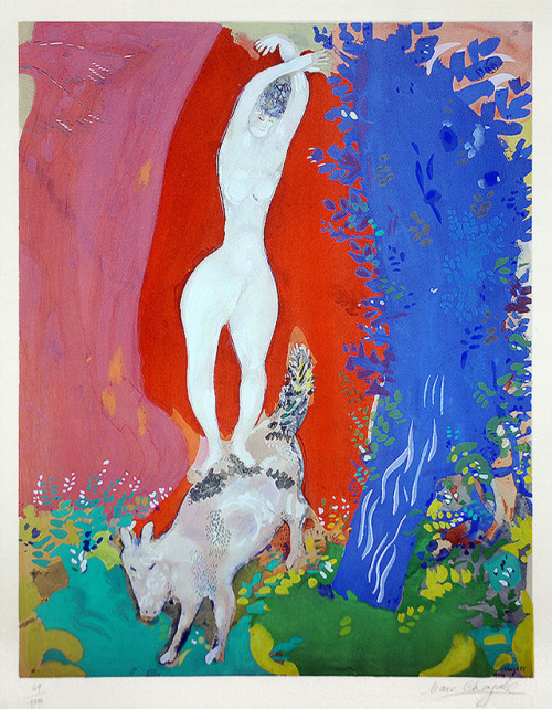 artist-chagall:Circus Woman, Marc ChagallMedium:...