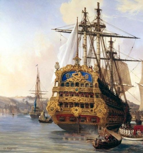ltwilliammowett:The ship ‘Le Foudroyant’ in Brest harbour,...