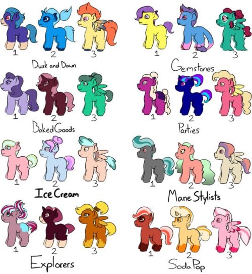 Color Palette Pony AdoptsEach of them can be adopted over on DA...