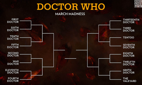 doctorwho - 16 faces, one Doctor. Our March Madness bracket is...