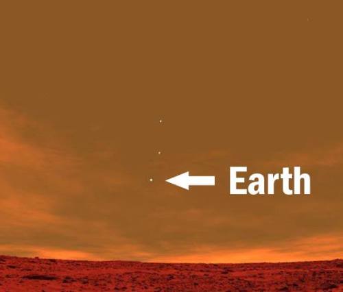 Earth from the perspective of Mars!
[Image via NASA’s Curiosity Mars Rover]