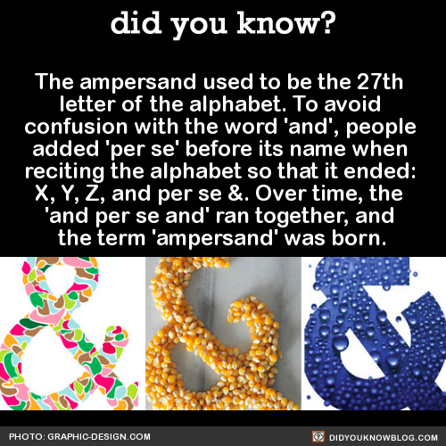 did-you-kno - The ampersand used to be the 27th letter of the...