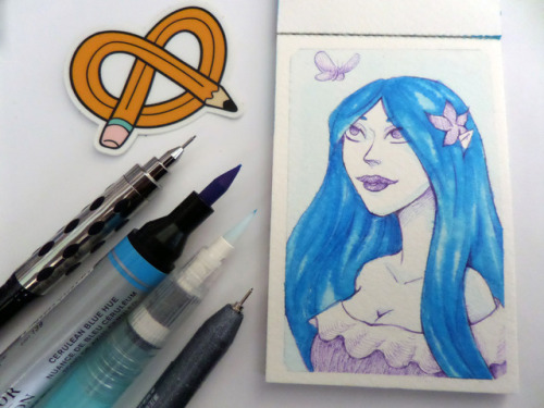 despinavattis28: “When I saw that copic multiliner I got panicked. I thought I was going to ruin it. So I got the legion aqua cold-pressed to make a small sketch. In the end it was more fun than all the rest tools to work with. ” ArtSnacks is like a...